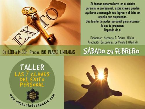 Sbado 24, 11hs. Taller "Las 7 claves del xito personal"(Medina del Campo. Valladolid)