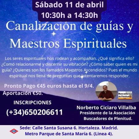 Taller Vivencial - Canalización de Guías y Maestros Espirituales Asociación Buscadores de Plenitud