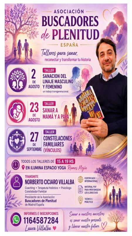Presencial - Constelaciones Familiares VÍNCULOS - FAMILIA - PAREJA (Argentina) Asociación Buscadores de Plenitud