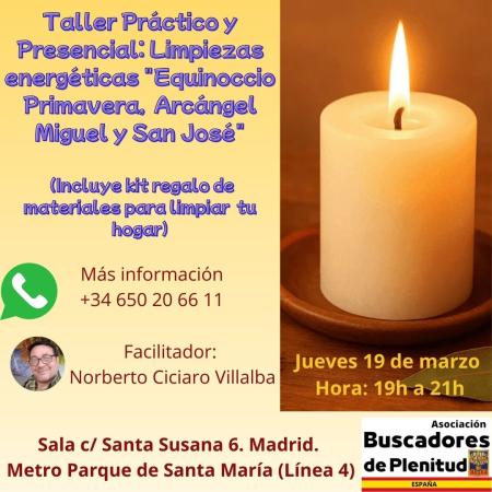 Taller Práctico: Limpiezas energéticas "Equinoccio Primavera y Arcángel Miguel" (Incluye kit de materiales) Asociación Buscadores de Plenitud