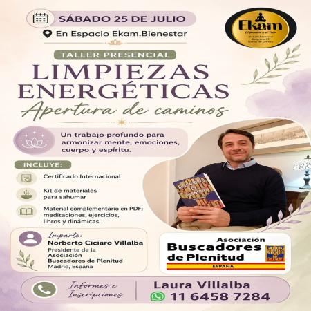 Presencial -Taller Limpiezas energéticas "Apertura de Caminos" - (Argentina) Asociación Buscadores de Plenitud