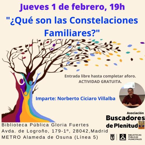 Charla:" ¿Qué son las Constelaciones Familiares?" #bibliotecandomadrid (Bibl. Gloria Fuertes) Charla:" ¿Qué son las Constelaciones Familiares?" #bibliotecandomadrid (Bibl. Gloria Fuertes)