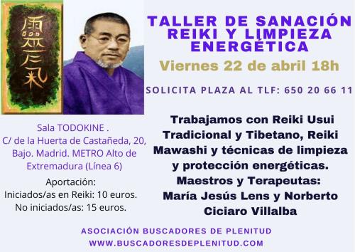 CONFIRMA TU ASISTENCIA. Taller de Reiki y Limpiezas Energéticas. 22 de abril CONFIRMA TU ASISTENCIA. Taller de Reiki y Limpiezas Energéticas. 22 de abril