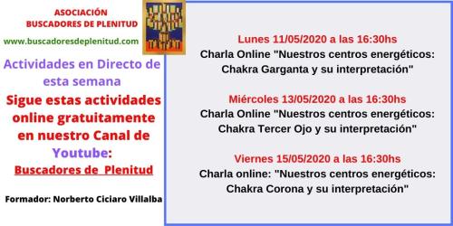 Actividades Gratuitas ONLINE de la semana del 11 de mayo a 15 de mayo Actividades Gratuitas ONLINE de la semana del 11 de mayo a 15 de mayo