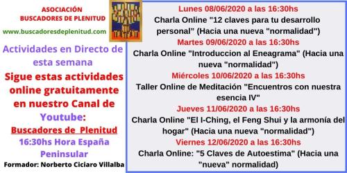 Actividades Gratuitas ONLINE de la semana del 08 de junio al 12 de junio Actividades Gratuitas ONLINE de la semana del 08 de junio al 12 de junio