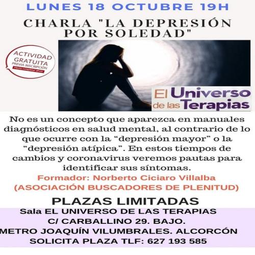 Depresión por Soledad, Meditación, Reconocimiento y Taller Presencial Depresión por Soledad, Meditación, Reconocimiento y Taller Presencial