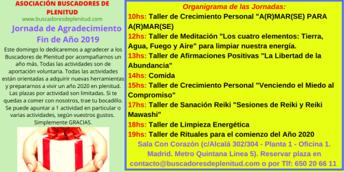 Jornada de Agradecimiento Fin de año 2019 Jornada de Agradecimiento Fin de año 2019