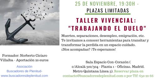Talleres Vivenciales "Trabajando El Duelo" Talleres Vivenciales "Trabajando El Duelo"