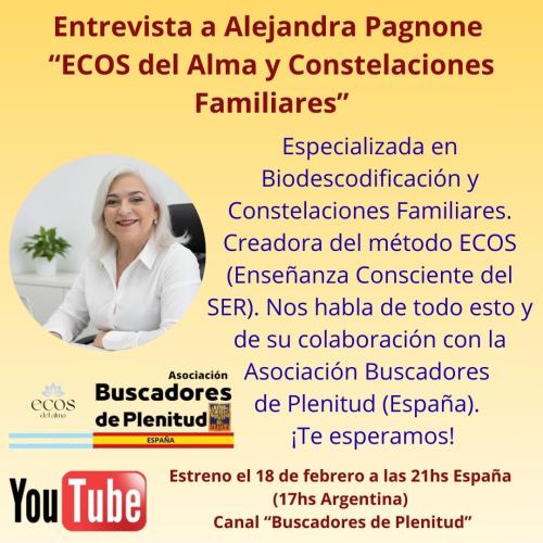 Entrevista a Alejandra Pagnone "ECOS del Alma y Constelaciones Familiares" Entrevista a Alejandra Pagnone "ECOS del Alma y Constelaciones Familiares"