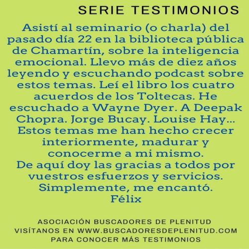 Felíx nos cuenta su experiencia... Felíx nos cuenta su experiencia...