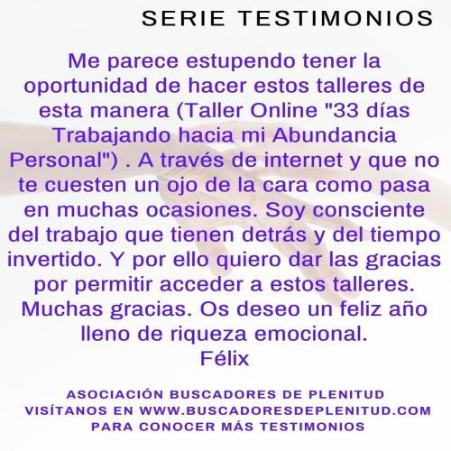 Félix (2) nos cuenta su experiencia... Félix (2) nos cuenta su experiencia...