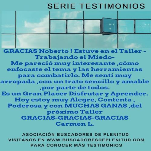 Carmen L. nos cuenta su experiencia... Carmen L. nos cuenta su experiencia...