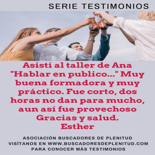 Esther nos cuenta su experiencia... Esther nos cuenta su experiencia...