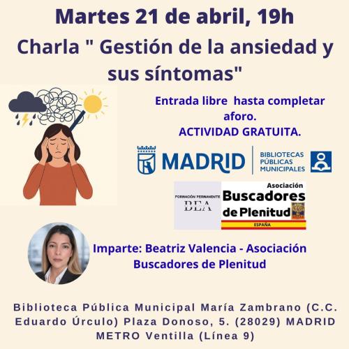La ansiedad y sus síntomas - (Bibl. Maria Zambrano) La ansiedad y sus síntomas - (Bibl. Maria Zambrano)
