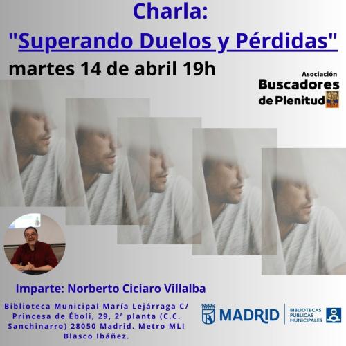 Hoy 19hs. Charla: "Superando Duelos y Pérdidas" #bibliotecandomadrid (Bibl. María Lejárraga) Hoy 19hs. Charla: "Superando Duelos y Pérdidas" #bibliotecandomadrid (Bibl. María Lejárraga)