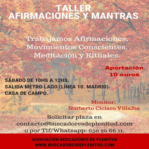 Taller PRÁCTICO de Afirmaciones y Mantras al aire libre - Abril 2025 Taller PRÁCTICO de Afirmaciones y Mantras al aire libre - Abril 2025
