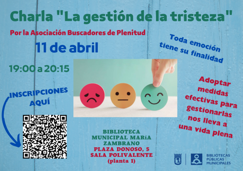 La Gestión de la Tristeza (Bibl. María Zambrano) #bibliotecandomadrid La Gestión de la Tristeza (Bibl. María Zambrano) #bibliotecandomadrid