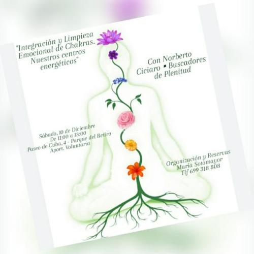 Hoy Taller "Integración y Limpieza Emocional de Chakras, nuestros centros energéticos" - Parque del Retiro - Madrid Hoy Taller "Integración y Limpieza Emocional de Chakras, nuestros centros energéticos" - Parque del Retiro - Madrid